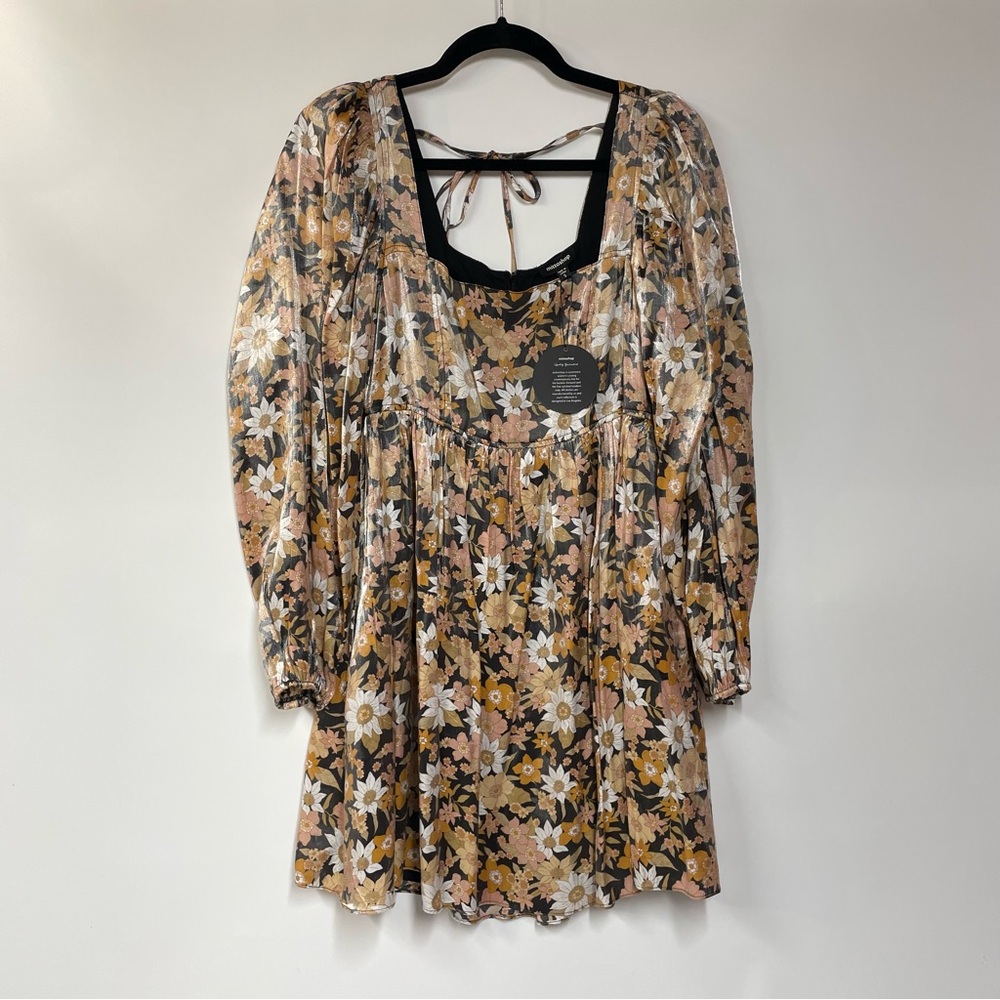 NWT ShopTalulah Floral Babydoll Modern Regency Mini Dress Boho Chic Open Back